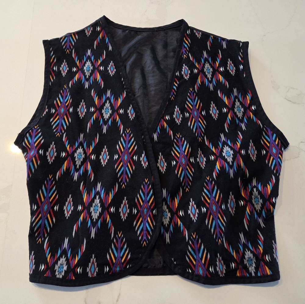 Handmade Aztec Geometric Pattern Vest